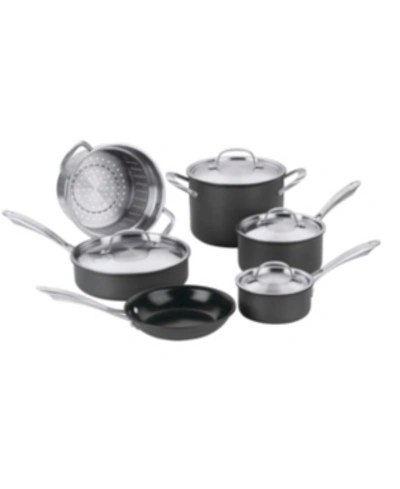 Shop Cuisinart Green Gourmet Hard Anodized 10-pc. Cookware Set In Black Stainless