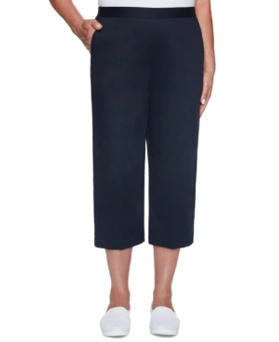 Shop Alfred Dunner Petite Classics Capri Pull-on Pants In Navy