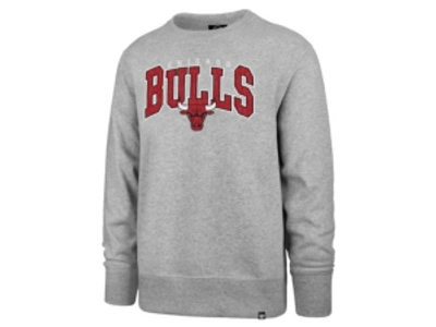 Shop 47 Brand Men's Chicago Bulls Varsity Block Headline Crew Sweatshirt In Gray