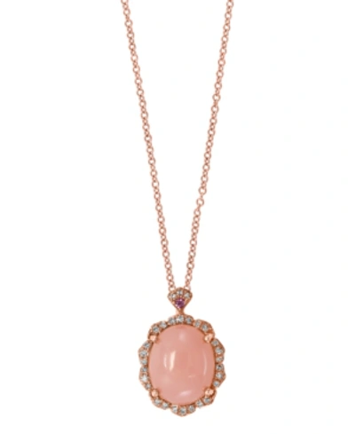 Effy Collection Effy Pink Opal (2 1/2 Ct.t.w.) And Diamond (1/10 Ct.t.w.) Pendant In 14k Rose Gold In Pink Opal