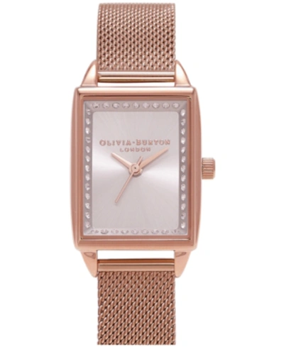 Shop Olivia Burton Women's Classics Rose Gold-tone Stainless Steel Mesh Bracelet Watch 20mm