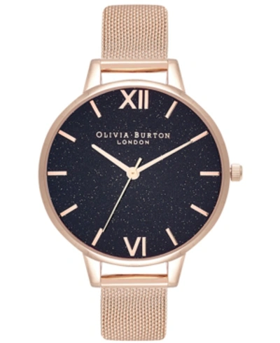 Shop Olivia Burton Women's Classics Rose Gold-tone Stainless Steel Mesh Bracelet Watch 34mm