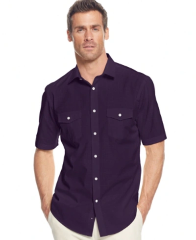 Shop Alfani Men's Warren Textured Short Sleeve Shirt, Created For Macy's In Port