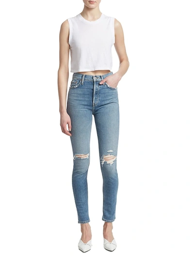 Shop Re/done Women's Ultra High-rise Distressed Jeans In Fade Away Destroy