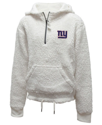 Shop 5th & Ocean Big Girls New York Giants Sherpa Pullover In Ivory