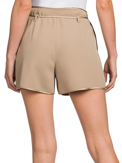 Shop Moncler Envers Satin Tie-waist Shorts In Khaki