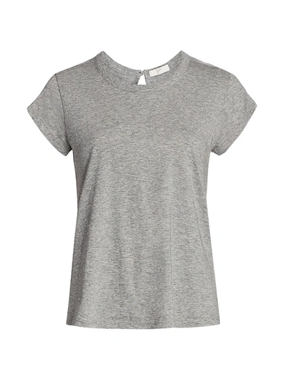 Shop Joie Delzia Cotton T-shirt In Heather Grey
