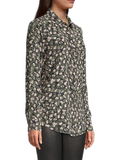 Shop Equipment Women's Essential Printed Silk Shirt In Eclipse Multi