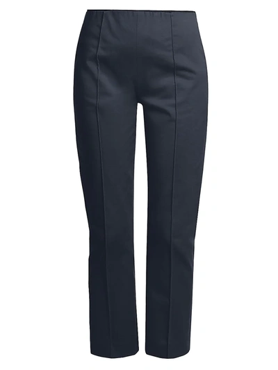 Shop Agnona Capri Side Zip Pants In Dark Indigo