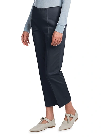 Shop Agnona Capri Side Zip Pants In Dark Indigo