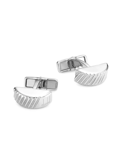 Shop Alfred Dunhill Engraved Edge Sterling Silver Cufflinks