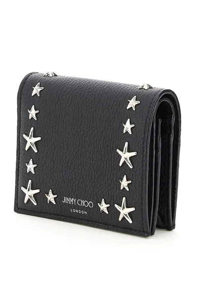 Shop Jimmy Choo Hanne Wallet Star Studs In Black