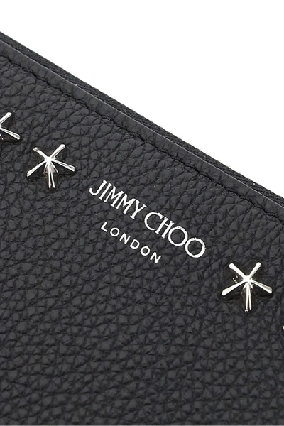 Shop Jimmy Choo Pippa Zip Around Wallet Star Studs In Black