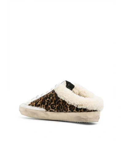 Shop Golden Goose Leo Shearling Slide Sneaker In Brown/black