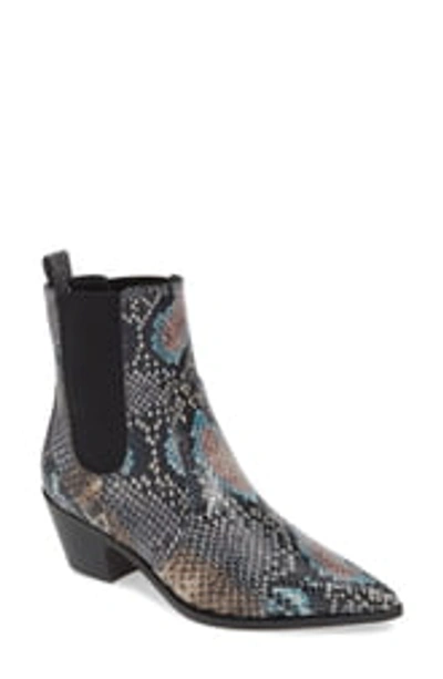 Shop Paige Willa Snake Embossed Chelsea Boot In Multi Snake Print