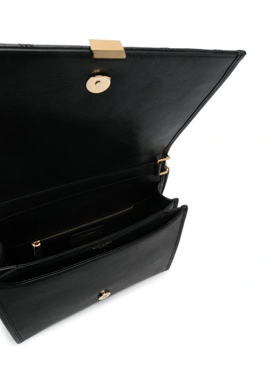 Shop Saint Laurent Becky Mini Leather Shoulder Bag In Black