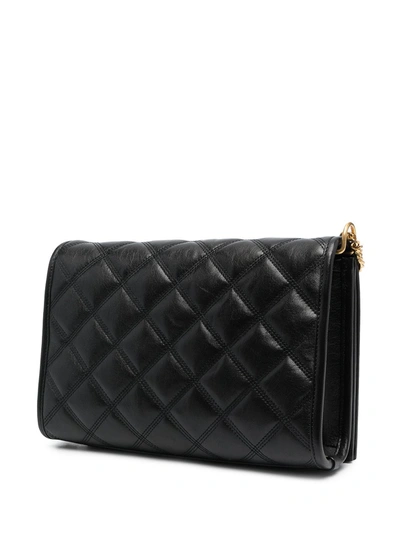 Shop Saint Laurent Becky Mini Leather Shoulder Bag In Black