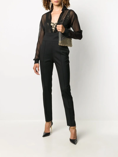 Shop Alexandre Vauthier Wool Trousers In Black