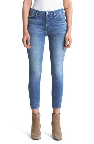 Shop Mother The Looker Cropped Skinny Jeans In Hey Sun