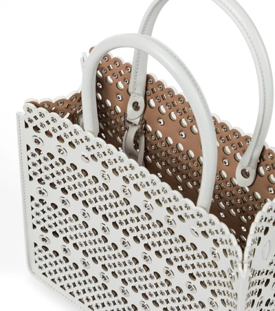 Shop Alaïa Garance 16 Leather Tote In White