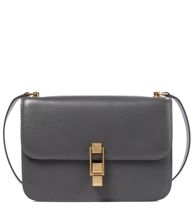 Shop Saint Laurent Le Carré Leather Shoulder Bag In Grey