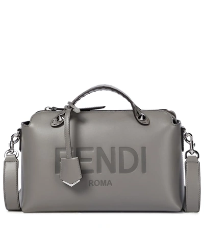 Shop Fendi By The Way Medium Leather Shoulder Bag In Grey