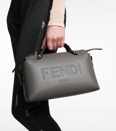 Shop Fendi By The Way Medium Leather Shoulder Bag In Grey
