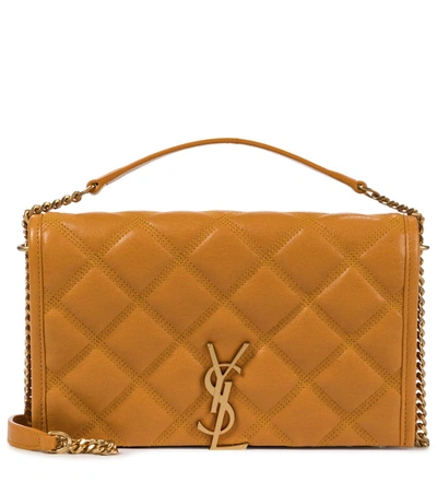 Shop Saint Laurent Becky Small Leather Shoulder Bag In Yellow