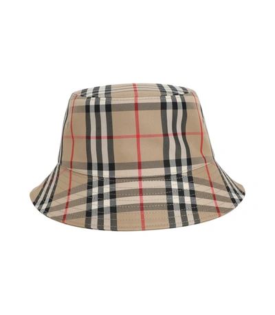 Shop Burberry Archive Beige Checkered Bucket Hat In Neutral
