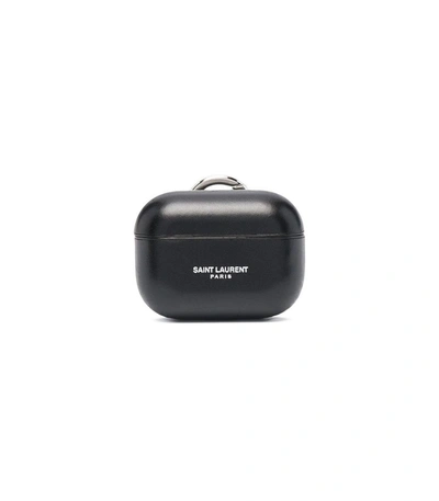 Shop Saint Laurent Black Leather Airpods Pro Case