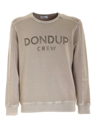 Shop Dondup Crewneck Sweatshirt In Dove Grey In Beige
