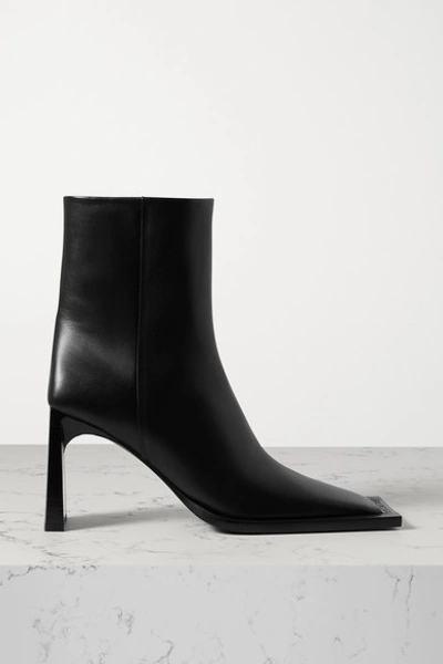 Shop Balenciaga Leather Ankle Boots In Black