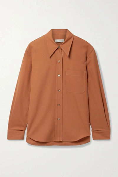 Shop Lvir Wool-blend Shirt In Orange