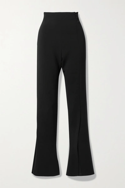 Shop A.w.a.k.e. Crepe Flared Pants In Black