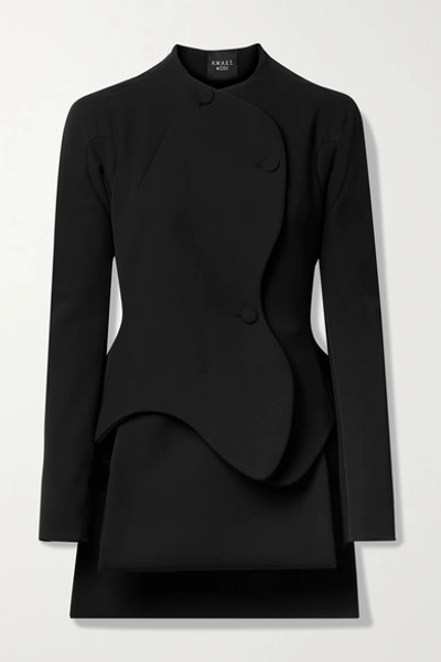 Shop A.w.a.k.e. Layered Stretch-cady Jacket In Black