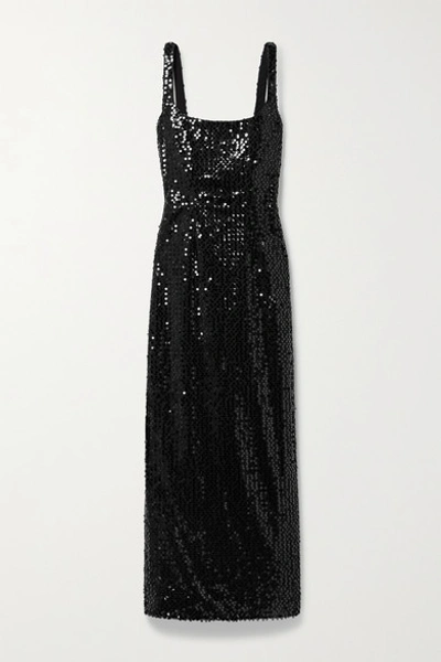 Shop Emilia Wickstead Bassett Sequined Tulle Dress In Black