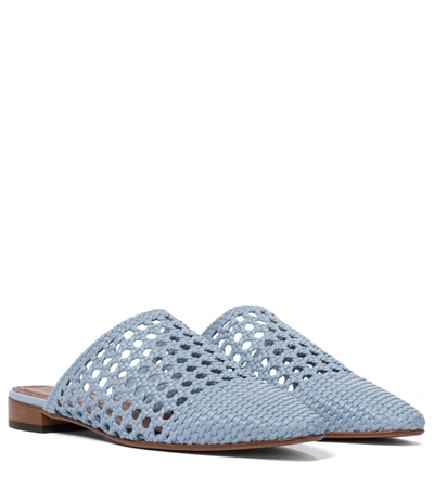 Shop Souliers Martinez Espalmador 30 Woven Mules In Blue