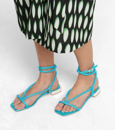 Shop Souliers Martinez Amanecer 40 Woven Sandals In Blue