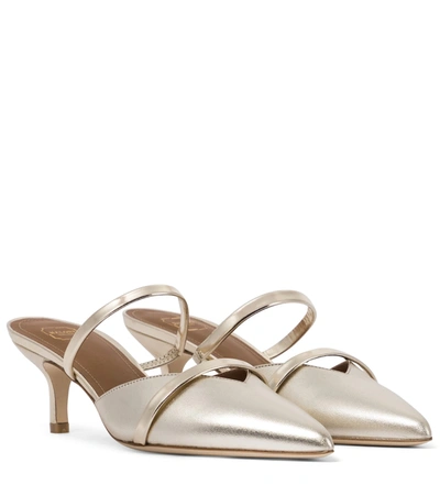 Shop Malone Souliers Frankie Leather Mules In Gold