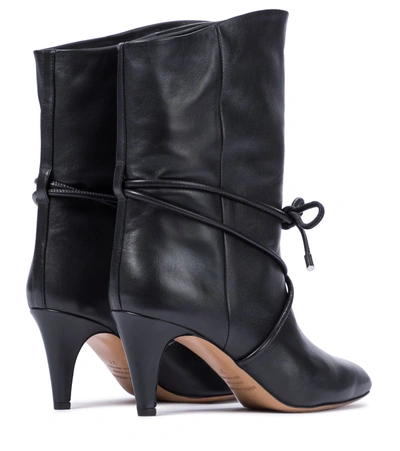 Shop Isabel Marant Lilda Leather Ankle Boots In Black