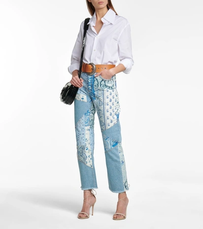 Shop Etro High-rise Patchwork Straight Jeans In Blue