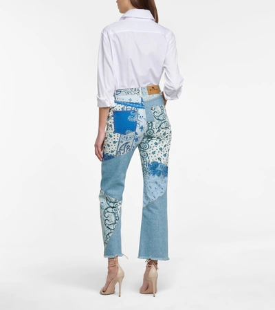Shop Etro High-rise Patchwork Straight Jeans In Blue