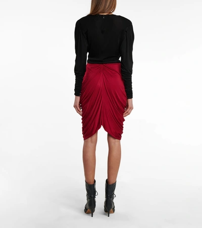 Shop Isabel Marant Dotina Jersey Skirt In Red