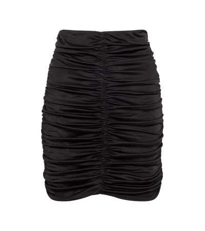 Shop Isabel Marant Doroka Ruched Jersey Miniskirt In Black