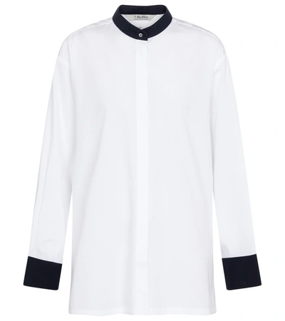 Shop 's Max Mara Mirage Cotton-poplin Shirt In White