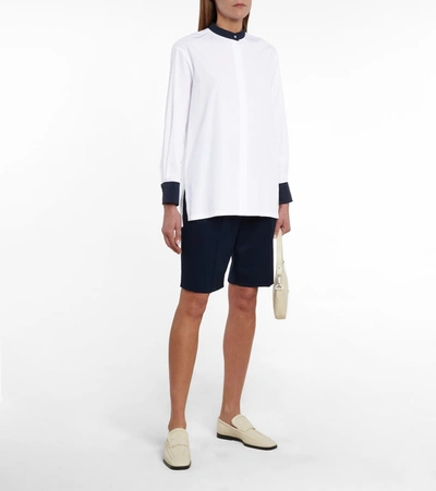Shop 's Max Mara Mirage Cotton-poplin Shirt In White
