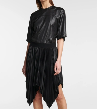 Shop Givenchy Lacquered Pleated T-shirt Dress In Black