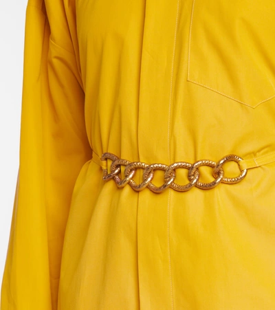 Shop Givenchy Embellished Cotton Shirt Dress In Yellow