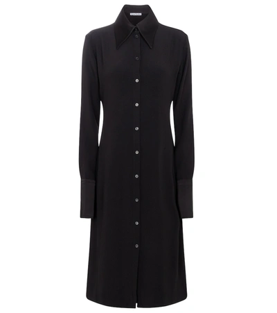 Shop Acne Studios Crêpe Shirt Dress In Black
