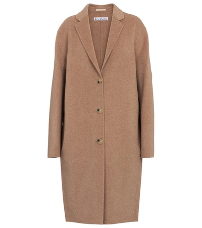 Shop Acne Studios Single-breasted Wool Coat In Brown